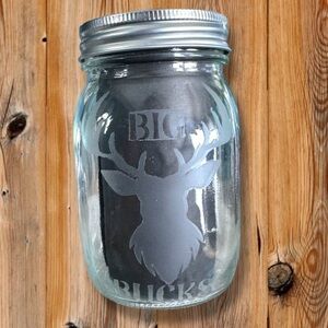 New Woodland Deer Piggy Bank Frosted Glass Coin Jar BIG BUCKS